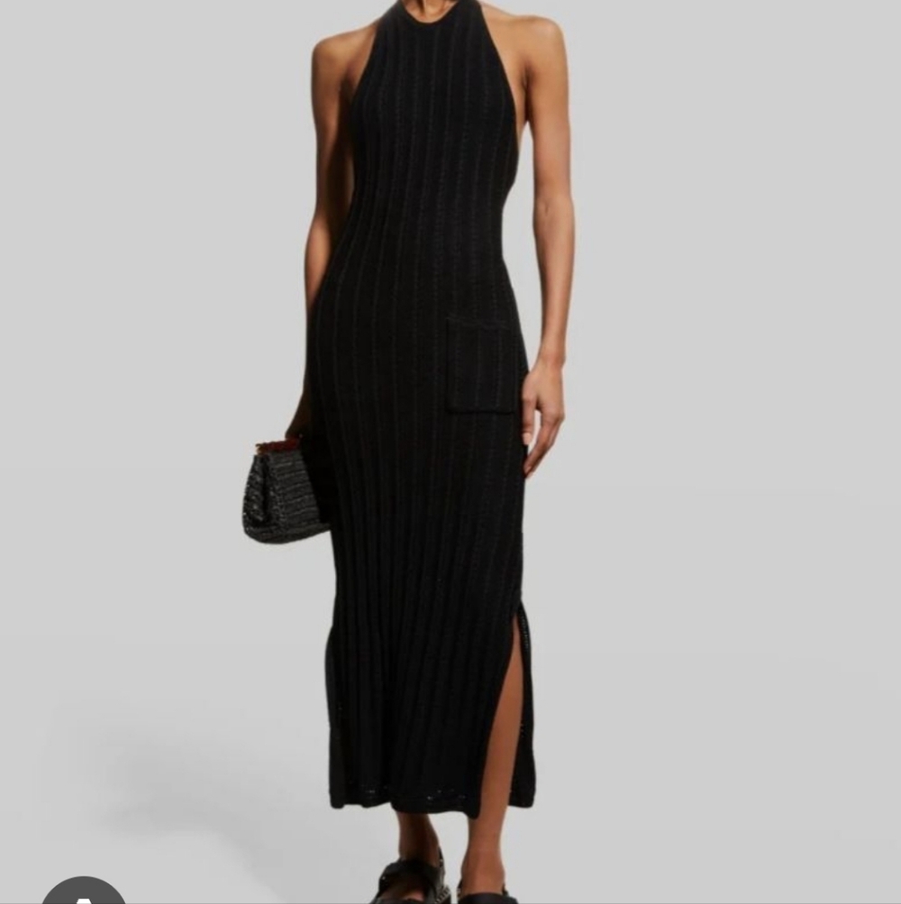 GANNI NWT knit halter midi dress Sz L